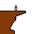 Brown and white pixelated icon with a profile silhouette, displaying changing text phrases