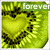 A pixelated green heart-shaped icon with text overlays and a red arrow, showing animation changes across frames.