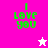 Green pixelated text "I LOVE YOU" on pink and white backgrounds with a small star icon.
