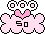 Pixel art icon with two pink cloud shapes, each topped by a white paw print outline and pink heart, displaying text 'SO' on left and 'CUTE !!' on right.