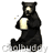 Animated contact sheet of a black bear mascot holding a glowing object across 10 frames with slight pose variations and subtle animation effects.