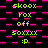 Pixelated green text and pink checkered background with repeated 'skoox', 'Rox off', 'soxxx', ':P' patterns on black canvas.