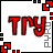 nine showing text 'TRY to erase me' in red with 'me' repeated in gray , bordered by red and black pixelated corners