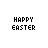 A 4x4 contact sheet of pixelated 'HAPPY EASTER' text animations with color variations across frames on a transparent background.