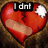 A four- of red broken hearts with bandages and white patches, each displaying different pixelated text fragments