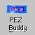 Pixelated blue rectangular icon with purple 'PEZ' text, below which black 'PEZ' and 'Buddy' text appear on gray background.