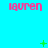 A static image with a bright cyan background displaying the name 'lauren' in pink text across three , with green plus and star symbols scattered around