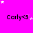 A bright pink background with white and light pink stars scattered across it, featuring repeated 'Carly<3' text in black font.