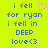 Pixelated text on bright yellow background with blue letters and one pink heart symbol, showing two identical static frames.