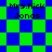 A pixelated image with green and blue checkered backgrounds displaying 'Mrs.Nick Jonas' text in four identical sections.