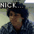 A four- shows two people, a flame background with text, and empty space. Top-left has "NICK...." over a person in blue plaid; top-right says "my fobro <3" over another person; bottom-left displays "Hershey 7/25" on flames; bottom-right is blank gray