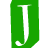 A static contact sheet showing two frames of a green and white animated alphabet icon with the letter J, where the right frame displays scattered gray pixelated text fragments on a transparent background.