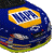 Animated contact sheet showing six frames of a blue racing car icon with yellow and white branding, transitioning to large '15' text on a solid blue background.