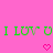 Green text 'I LUV U' repeated three times on pink background with pixelated hearts below each phrase, hearts change from outline to filled.