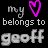 A static contact sheet showing two identical frames of a pixel art buddy icon with text and heart symbols on black background.