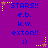 Purple background with blue text reading STARS!!, e.b., k.w., exton!!, and a smiley face, surrounded by yellow and brown star-shaped decorations.