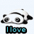 Pixelated panda head peeks over text with blue lettering on light background.