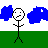 Pixel art animation featuring stick figures, red boxes, and text about micro phone stands and condo boxes with 'LOVE' in pink.