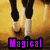 A horse's hooves on a yellow surface with text overlays and an animated heart symbol.