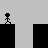 Pixelated animation of stick figures on black blocks with text and symbols changing across frames.