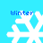 Four white pixelated snowflakes on a cyan background, each labeled "Winter" in blue text above.