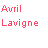 Red pixelated text reads 'Avril Lavigne so much for my Happy Ending' beside a grayscale portrait of a person with long hair and closed eyes.