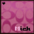 Pixelated pink background with circular patterns, black and white text 'Mich' in the center, small heart symbols at top corners.