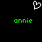 A black background displays a white pixelated heart symbol above two green 'onnie' text instances.