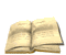 Animated sequence of an open book's pages flipping through multiple stages of motion against a white background.