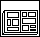 Pixelated black-and-white animation of a -based interface with shifting rectangular and a central circular element