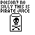 Two side-by-side pixel art images of a bottle with skull and crossbones, each displaying text above the bottle.