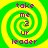 A static image with a green and yellow spiral background displaying pink text reading 'take me 2 ur leader' in four identical quadrants.