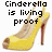 Pixelated image of yellow high-heeled shoe, legs in silver shoes, and red fabric with text about shoes changing life.