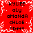 Red background with white pixelated border, black text arranged in four quadrants, each containing identical text strings.