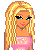 Pixel art of a blonde woman in pink attire with text reading "Yes I'm Blonde" displayed below.