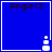 Blue square icon with 'Angie<3' text at top left and white pixelated cross-stack at bottom right, showing animation frames with varying cross-stack height.