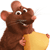 Brown cartoon mouse with large ears and white eyes holds a yellow cheese wedge against a white background.