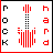 Pixelated red guitar with black dotted neck, flanked by vertical 'ROCK' and 'hard' text in mixed black/red letters on white background.