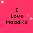 A pink background displays repeated text "I Love Maddi<3" with white and light pink stars scattered around, some of which move between frames.