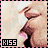 A 6-frame animated contact sheet showing a close-up of lips kissing with the word "KISS" displayed in each frame, arranged in a 3x2 grid on a gray background.