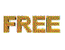 Animated sequence of pixelated text displaying 'FREE' in gold with black outlines, showing progressive distortion and character fragmentation across frames.