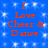 Blue background with white sparkles and red text reading "I Love Cheer & Dance" in two identical vertical