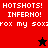 Pixelated text and star symbols on red, dark red, and black background