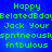 Blue background with green pixelated text reading 'Happy BelatedBday Jack Your spontneously fntbulous' in a