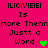 Pixelated text on a bright pink background with two heart symbols in different colors, arranged in a -like layout