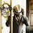 Six distinct pixelated images of a person in various poses and attire, including a hat, jacket, and light-colored shirt, arranged in a