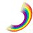 Rainbow arc animation showing progressive completion from partial to full curve with color bands shifting toward center.