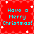 Red background with white snowflakes and cyan text reading 'Have a Merry Christmas!' in four identical quadrants.