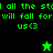 Green pixelated text on black and green backgrounds with two star icons, one green and one black, in a split-screen layout.