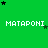 Green background with repeated white text 'MATAPONI' and scattered black and green stars in a pattern